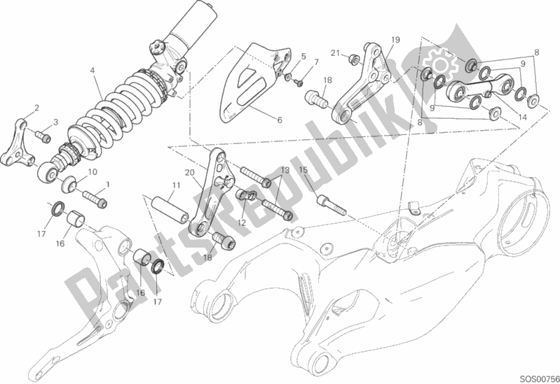 All parts for the Sospensione Posteriore of the Ducati Superbike 1299 ABS 2017